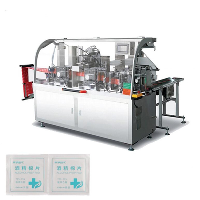 Alcohol Pad Packing Machine Kontrol PLC Otomatis Penyegelan Empat Sisi