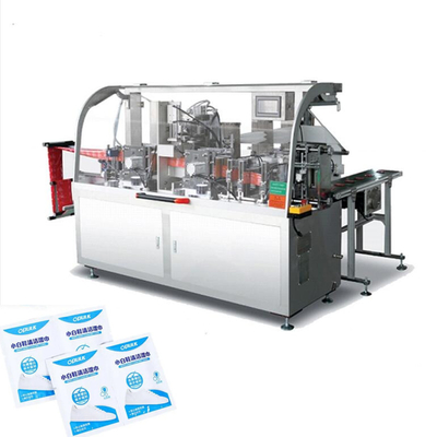 Horizontal 130bags / Min 10KW Wet Wipes Packaging Machine make up removal mesin pengemas tisu basah