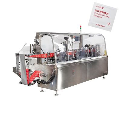 Full Automatic 4 Side Sealing Wet Wiping Packaging Machine Single Sachet Alcohol Swab Packing Machine Mesin Pengemasan