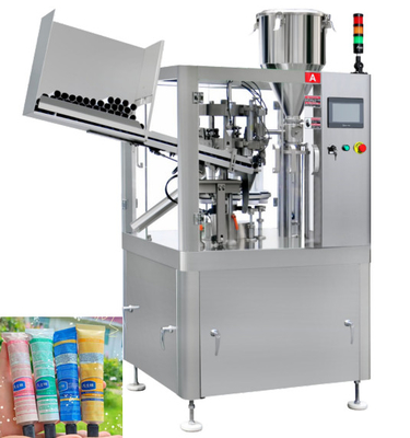 Cream Plastic Soft Tube Filling Sealing Machine Peralatan Kosmetik Otomatis 35pcs / Min