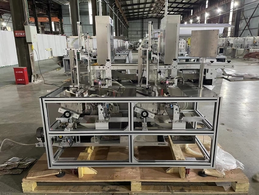 1.2KW Masker Wajah Memotong Mesin Pengemasan Lipat 0.6MPA Nonwoven Otomatis