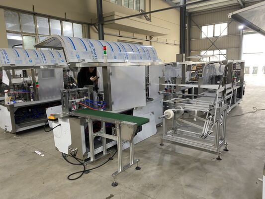 Full Automatic 4 Side Sealing Wet Wiping Packaging Machine Single Sachet Alcohol Swab Packing Machine Mesin Pengemasan