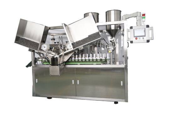 Mesin pengisi tabung lembut dan penyegelan pemanas dalaman plastik komposit dengan pendingin untuk krim tangan