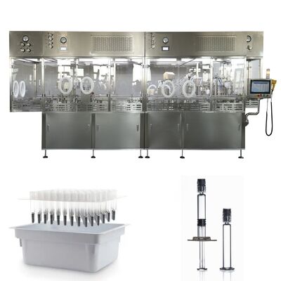 Mesin Penuh Jarum Suntik Pre-Filling Luer Lock Capping Machine Mesin Penuh & Penutup Jarum Suntik Gel Kaca